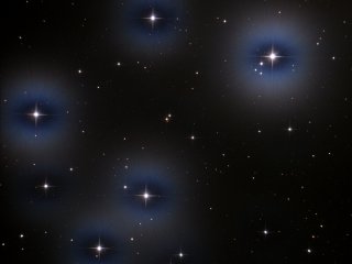 M45 - Рассеянное скопление Плеяды в созвездии Тельца (фильтр UV-IRcut)